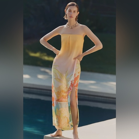 FARM Rio Dresses & Skirts - NWT! Farm Rio x Anthropologie Strapless Maxi Dress - Size XL 🥐